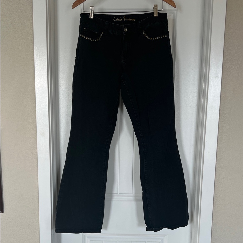 CACHE Premium Black Studded Flare Jeans – Y2K / 90s Glam